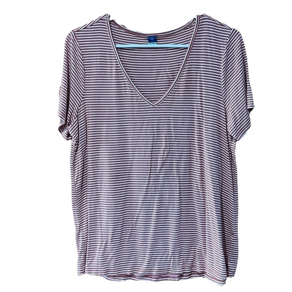 Old Navy Luxe Striped V Neck Tee Size Medium